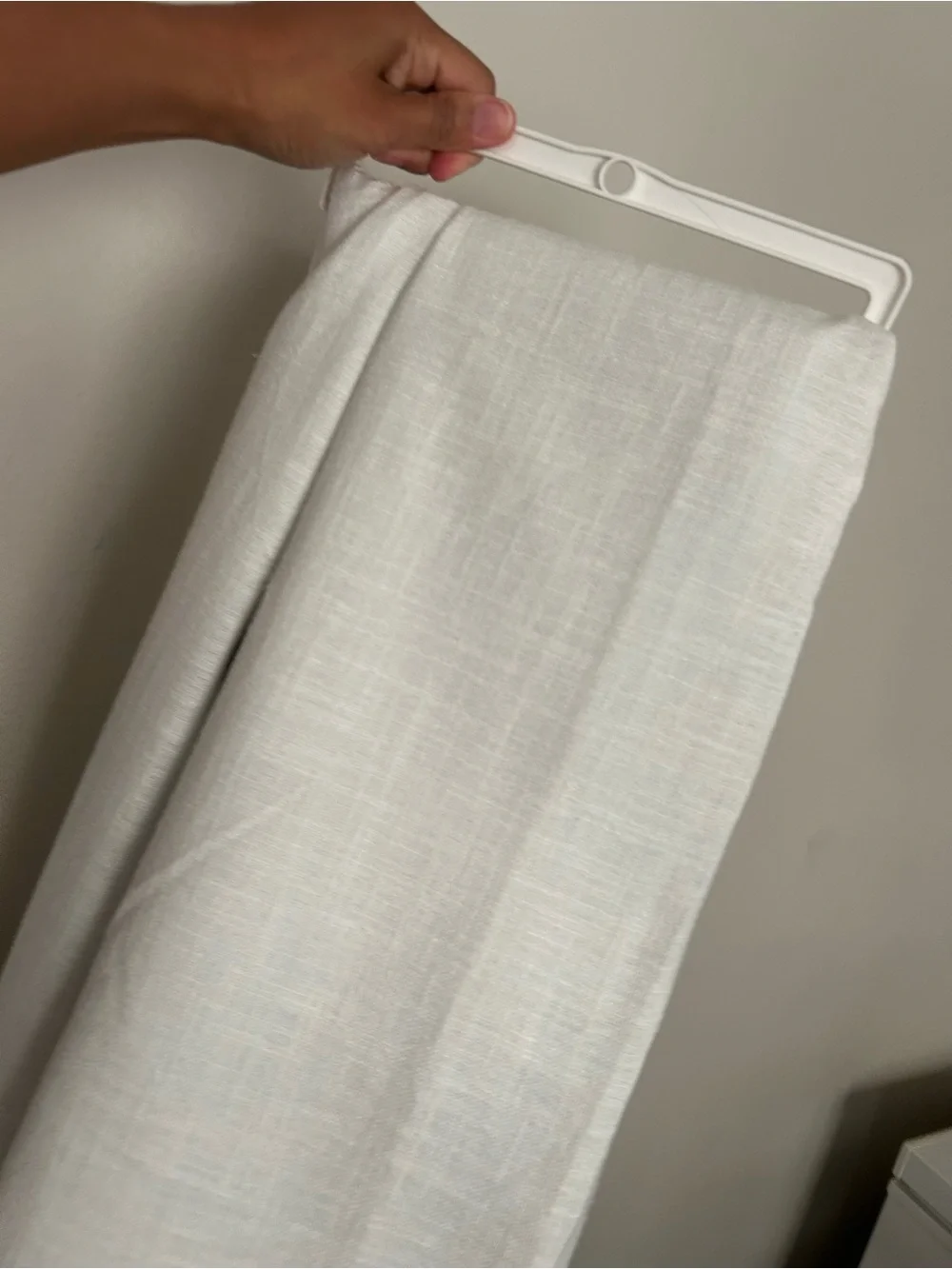 Blackout Slub Weave Raw Edge Curtain Panel White Threshold